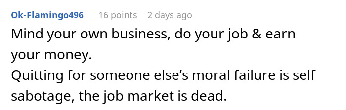 Person Disappointed In Boss They Looked Up To After They Start Affair With Employee