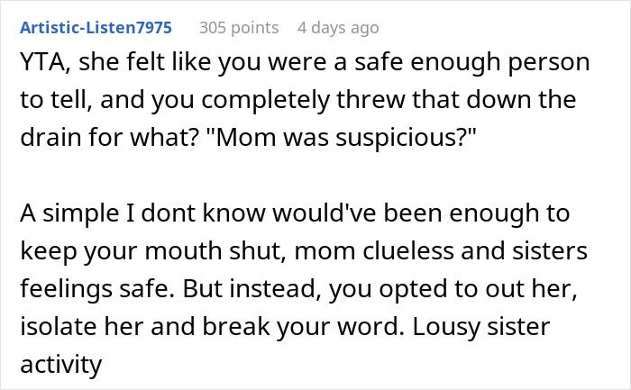 Woman Can’t Keep Her Sister’s Secret Anymore, Breaks Down After Mom Asks Her Directly Woman Can’t Keep Her Sister’s Secret Anymore, Breaks Down After Mom Asks Her Directly