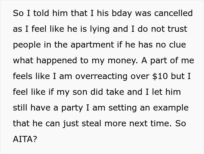 &ldquo;I Don’t Believe Him&rdquo;: Mom Cancels Son’s Birthday Party After Money Vanishes From Her Wallet