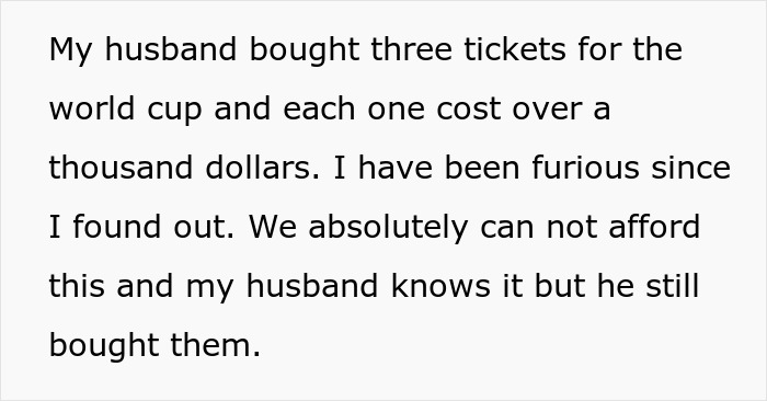 Wife Horrified As Jobless Spouse Drains Emergency Fund For “Essential” World Cup Wife Horrified As Jobless Spouse Drains Emergency Fund For “Essential” World Cup