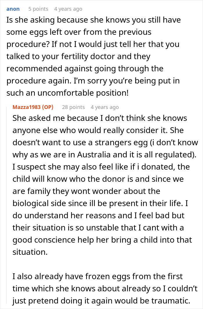 Infertile Lady Hits The Jackpot With SIL Who Donates Her Eggs, Other SIL Mad She Doesn&rsquo;t Get One Too