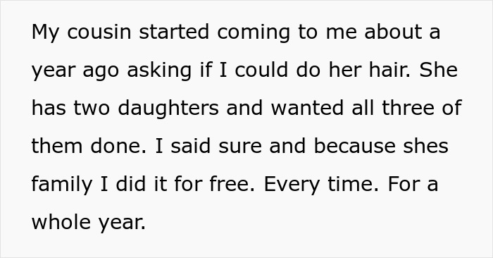 Entitled Lady Thinks She Can Get Free Hairstyles For Life, Trashes Cousin After She Charges $30 Entitled Lady Thinks She Can Get Free Hairstyles For Life, Trashes Cousin After She Charges $30
