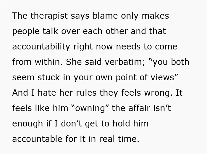 Internet Gives Woman A Reality Check After She Complains About Cheating Husband And Fair Therapist Internet Gives Woman A Reality Check After She Complains About Cheating Husband And Fair Therapist