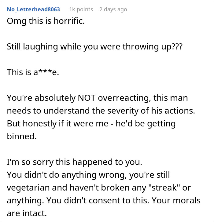 Boyfriend Laughs As Vegetarian Girlfriend Pukes In The Bathroom: “I Knew You’d Like Meat More” Boyfriend Laughs As Vegetarian Girlfriend Pukes In The Bathroom: “I Knew You’d Like Meat More”