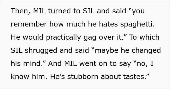 Woman Pushes Back When MIL Claims She Knows Husband Better, A Simple Pasta Question Ends It