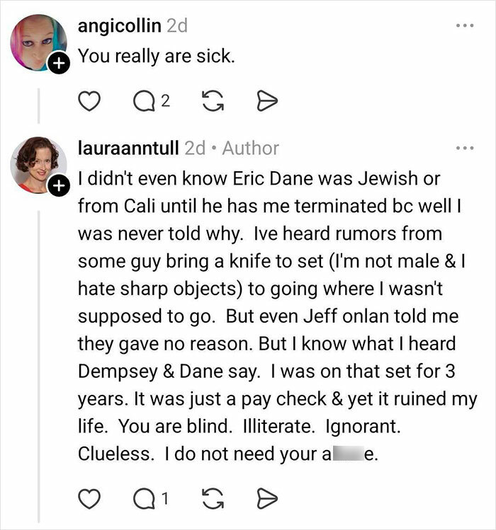 ‘Grey’s Anatomy’ Actress’s Claim Eric Dane Bullied Her Brutally Backfires After He Passes Away