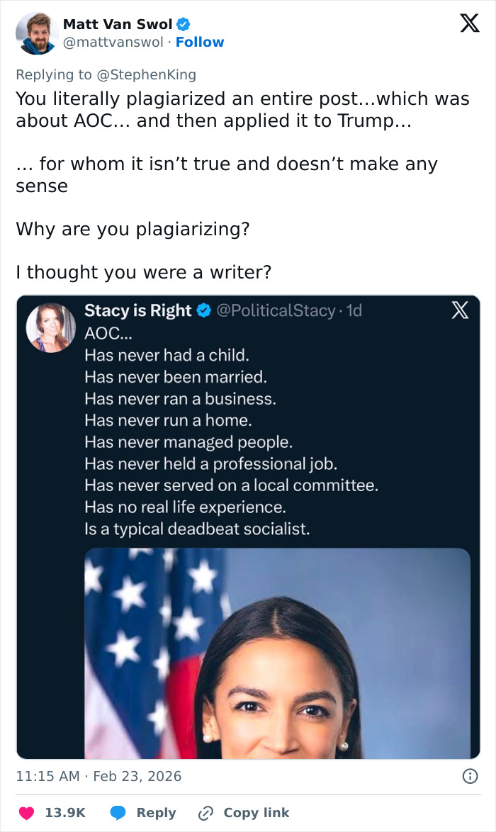 Stephen King Faces Backlash After Making Brazenly False Claim About Donald Trump