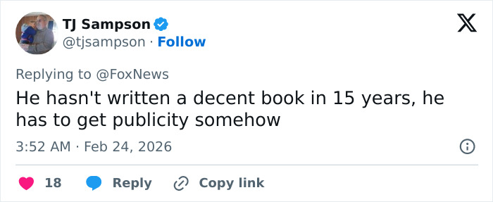 Stephen King Faces Backlash After Making Brazenly False Claim About Donald Trump