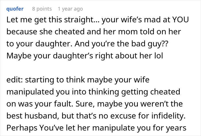 “You’re Too Weak”: Daughter Pushes Father To Leave His Wife After Learning About Her Affair “You’re Too Weak”: Daughter Pushes Father To Leave His Wife After Learning About Her Affair