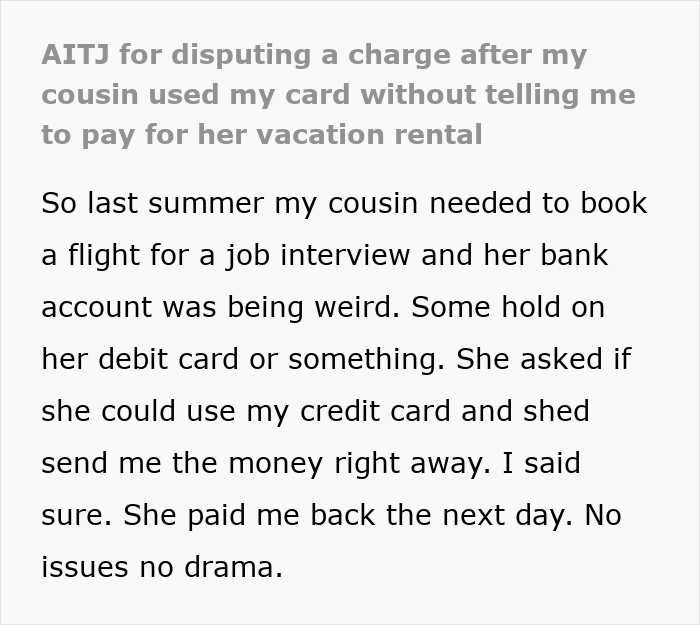 Cousin Thinks She Can Use Woman&rsquo;s Credit Card Anytime, She&rsquo;s Mortified After Seeing $15K Charge