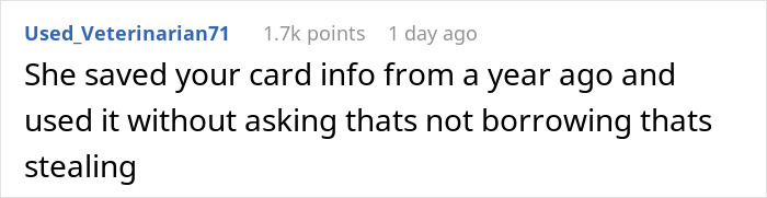 Cousin Thinks She Can Use Woman&rsquo;s Credit Card Anytime, She&rsquo;s Mortified After Seeing $15K Charge
