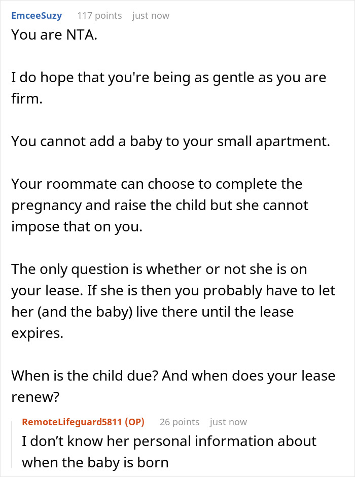 Woman Shocked When Roommate Gets Pregnant, Tells Her To Move Out As She Can’t Raise A Baby