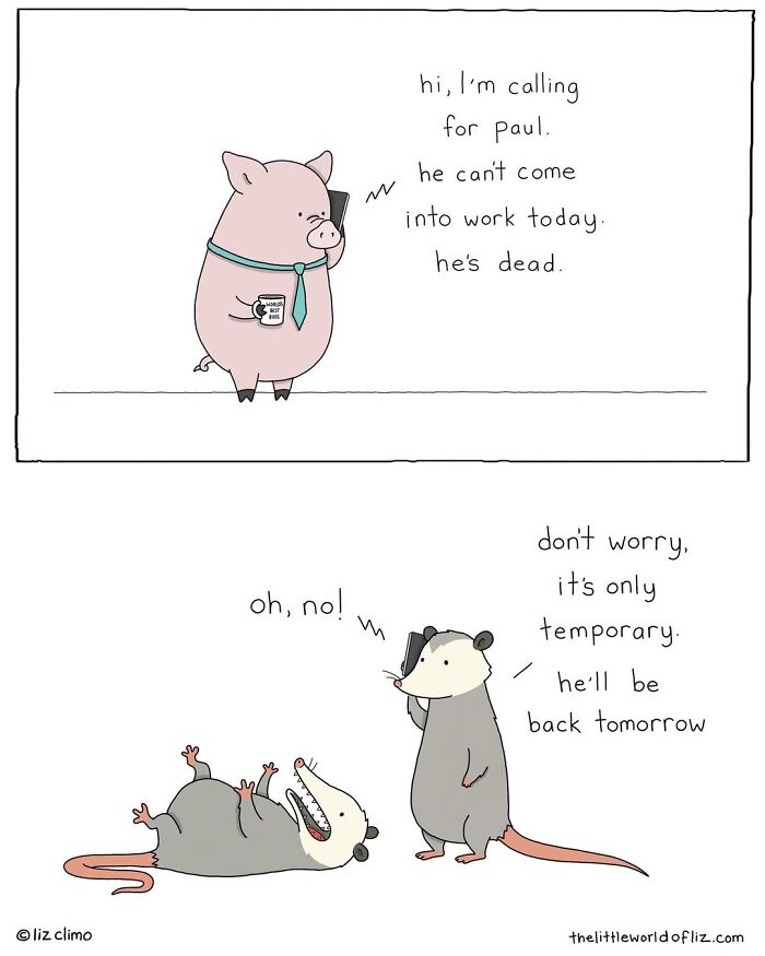38 Funny Everyday Moments Of Talking Animals Illustrated By “The Simpsons” Animator Liz Climo (New Comics)