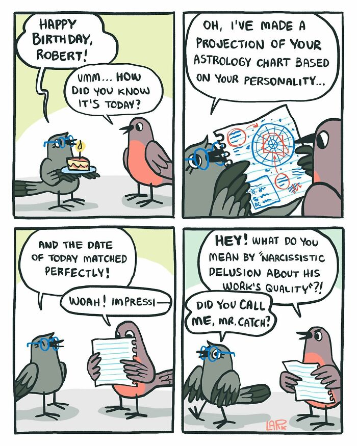 58 New Comics By Artist Lark About Birds Working Office Jobs For A Cat Boss