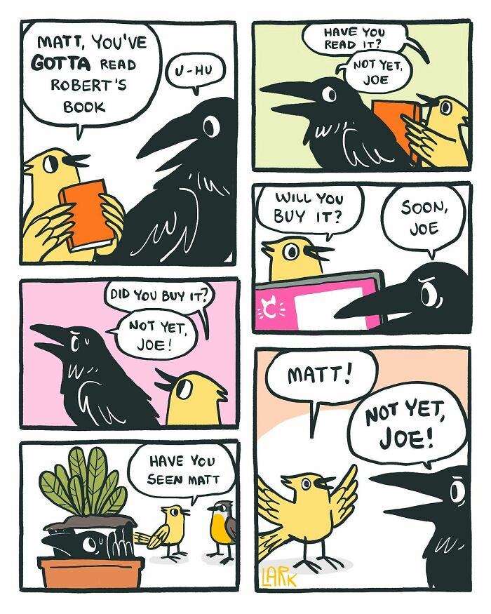 58 New Comics By Artist Lark About Birds Working Office Jobs For A Cat Boss