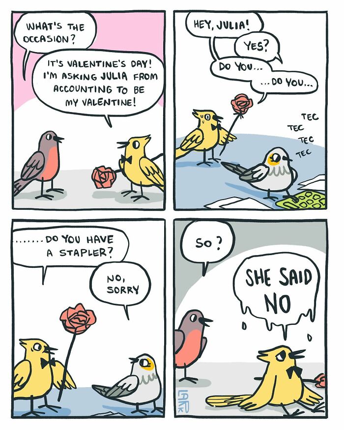 58 New Comics By Artist Lark About Birds Working Office Jobs For A Cat Boss