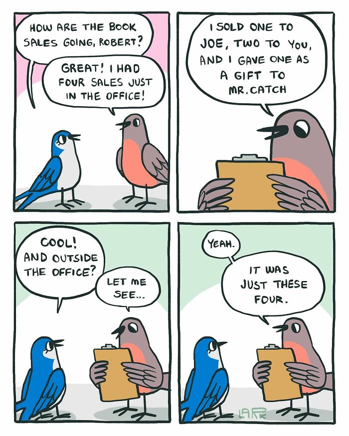 58 New Comics By Artist Lark About Birds Working Office Jobs For A Cat Boss
