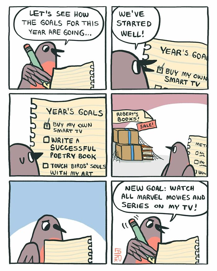 58 New Comics By Artist Lark About Birds Working Office Jobs For A Cat Boss