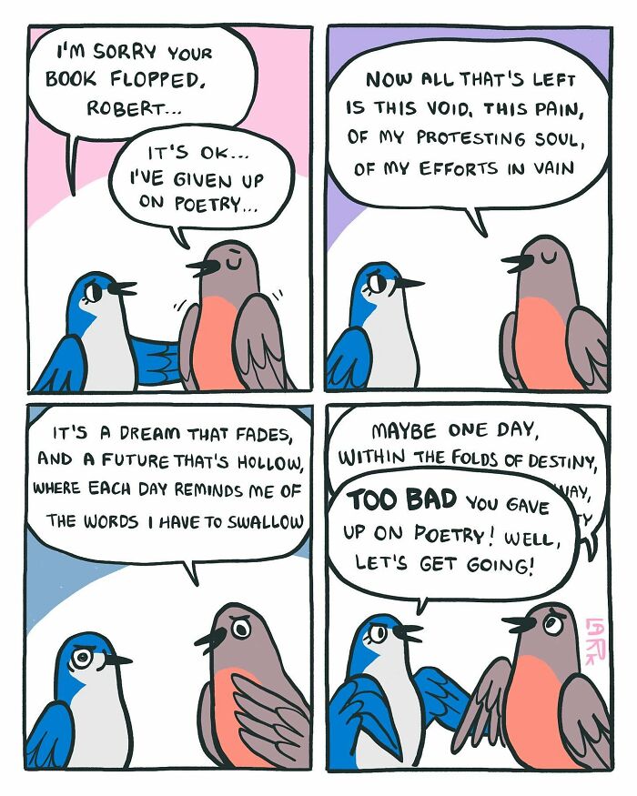 58 New Comics By Artist Lark About Birds Working Office Jobs For A Cat Boss