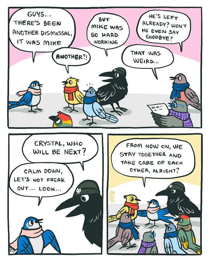 58 New Comics By Artist Lark About Birds Working Office Jobs For A Cat Boss