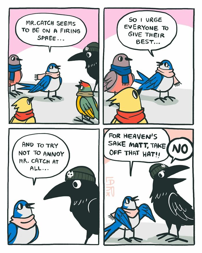 58 New Comics By Artist Lark About Birds Working Office Jobs For A Cat Boss