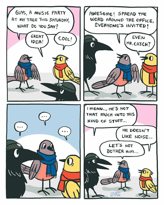 58 New Comics By Artist Lark About Birds Working Office Jobs For A Cat Boss