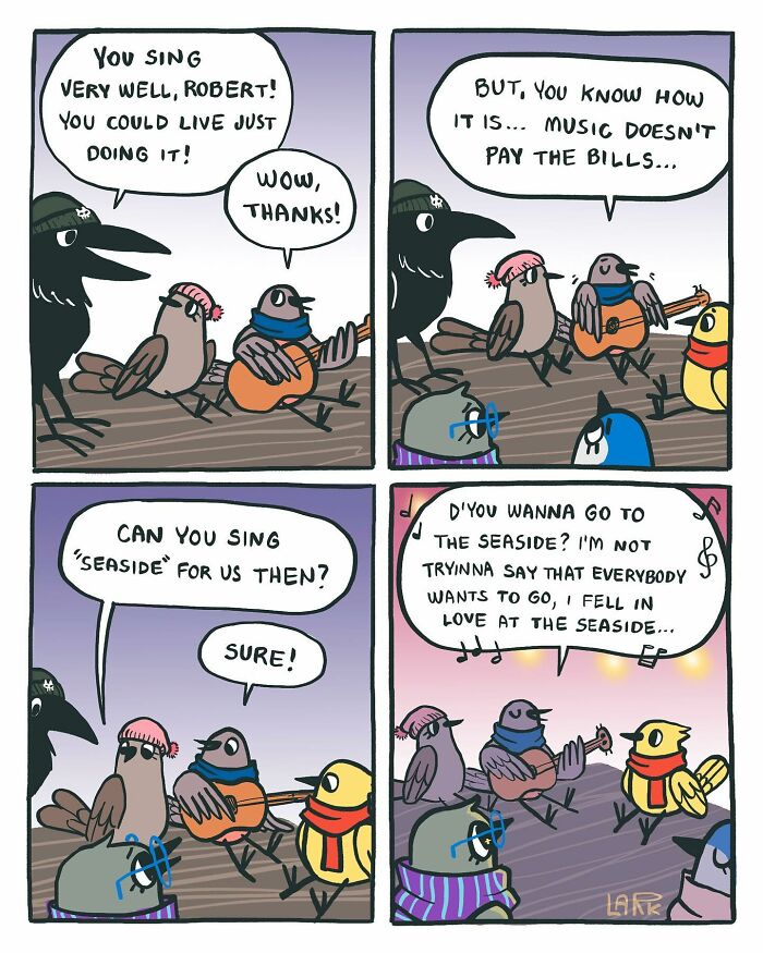 58 New Comics By Artist Lark About Birds Working Office Jobs For A Cat Boss