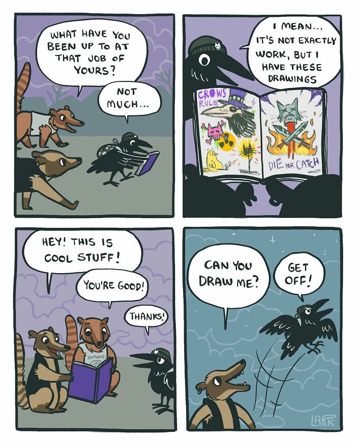 58 New Comics By Artist Lark About Birds Working Office Jobs For A Cat Boss