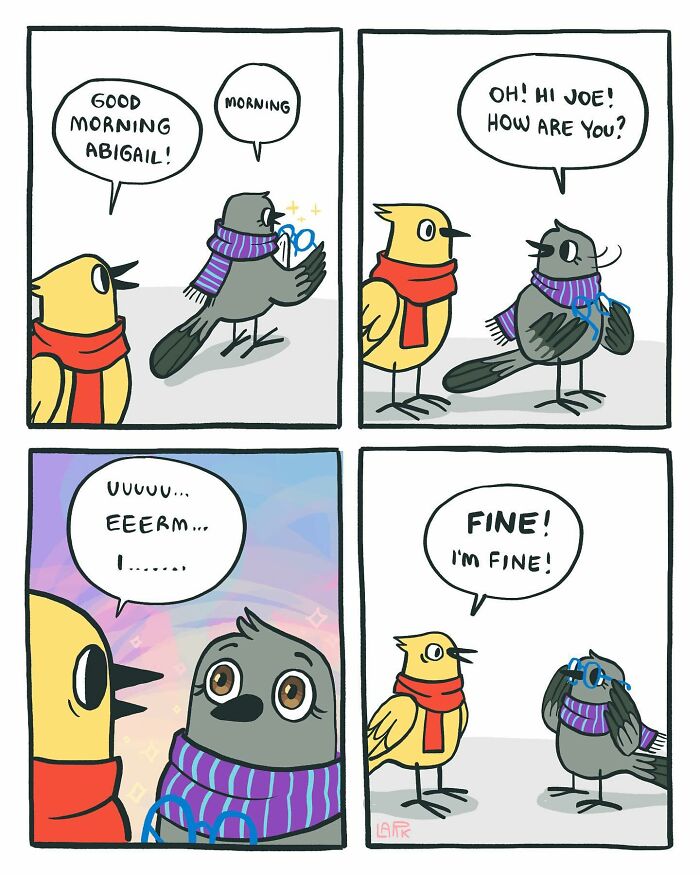 58 New Comics By Artist Lark About Birds Working Office Jobs For A Cat Boss