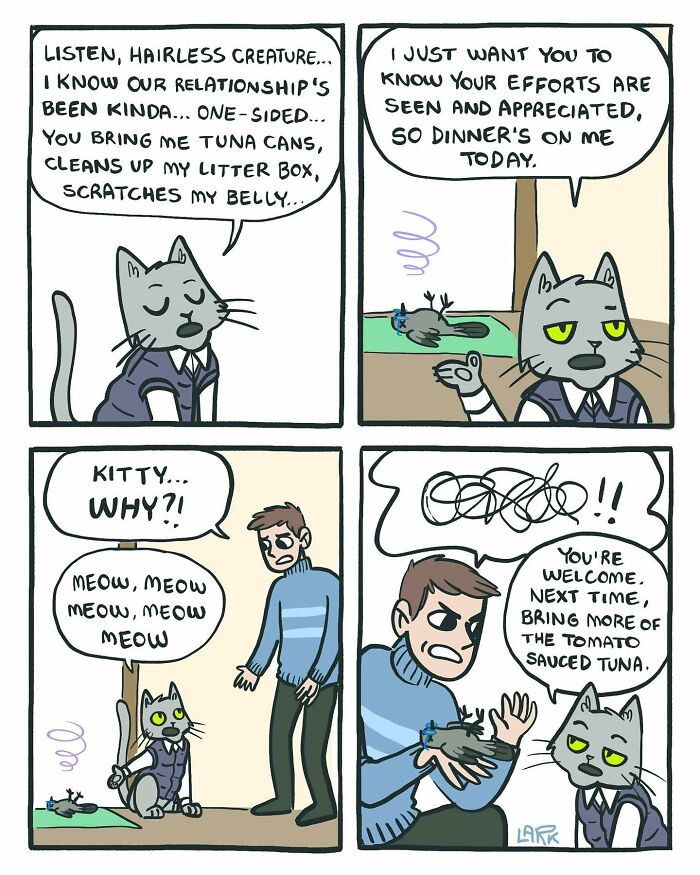 58 New Comics By Artist Lark About Birds Working Office Jobs For A Cat Boss