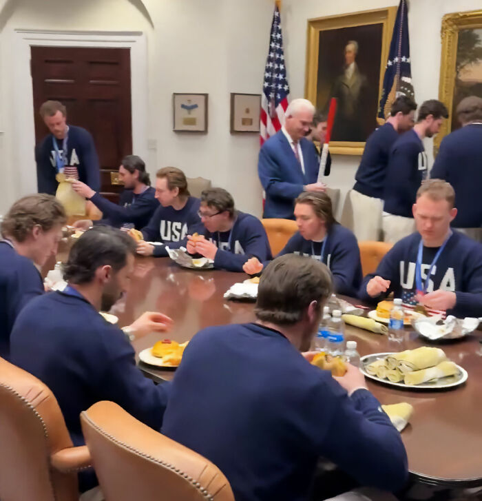 US Hockey Team’s White House Visit Sparks Frenzied Reactions After Video Surfaces Of The Food
