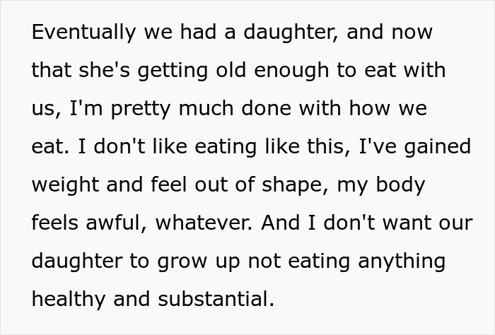 Wife Refuses To Eat “Garbage” Anymore, Husband Claims He’s Being Starved By Her Healthy Meals