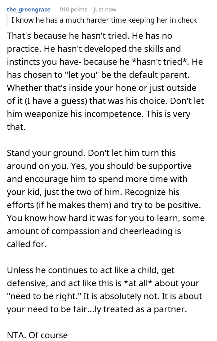 Guy Huffs Like A Giant Baby As Wife Made Him Parent Toddler Just Once While She Always Did It