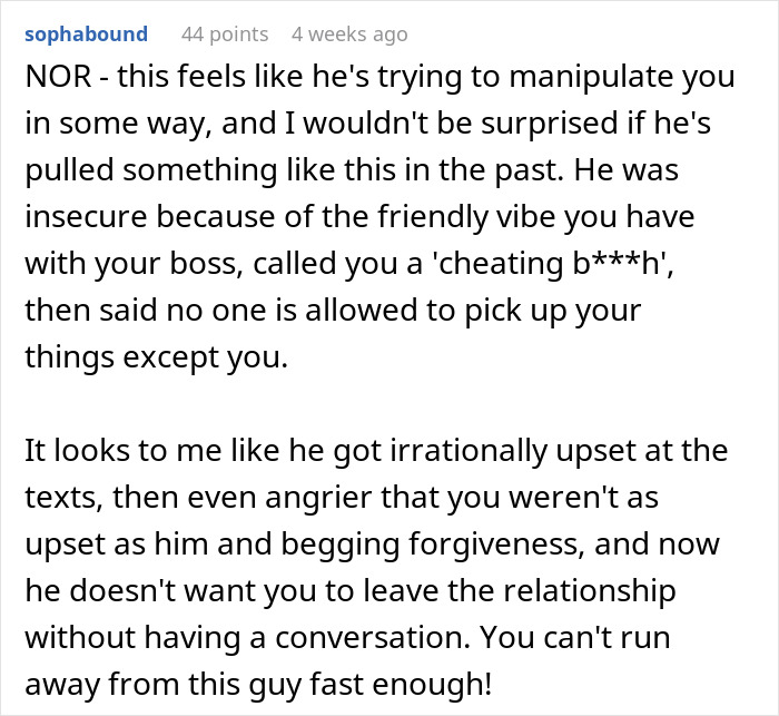Woman Wonders If Her Conversations With Boss Were Inappropriate After Boyfriend Loses It