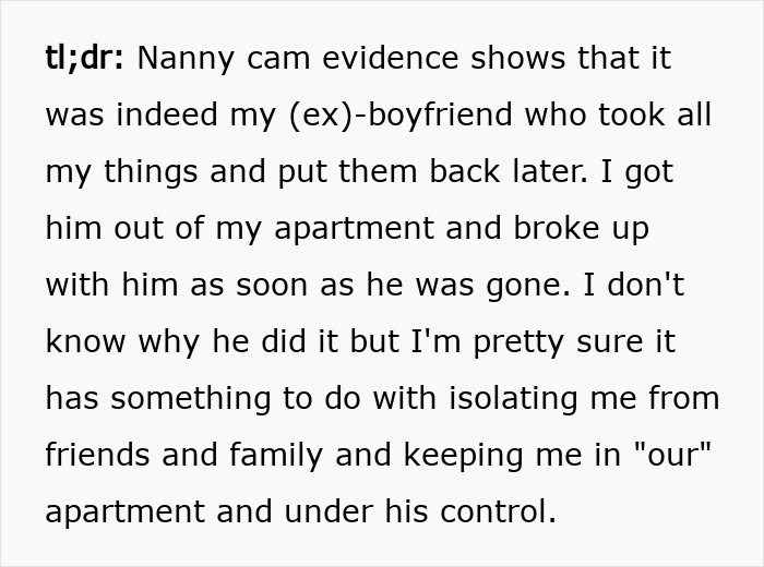 Woman Moves In With Her Boyfriend Of 5 Months, Suddenly Her Things Start Disappearing Woman Moves In With Her Boyfriend Of 5 Months, Suddenly Her Things Start Disappearing