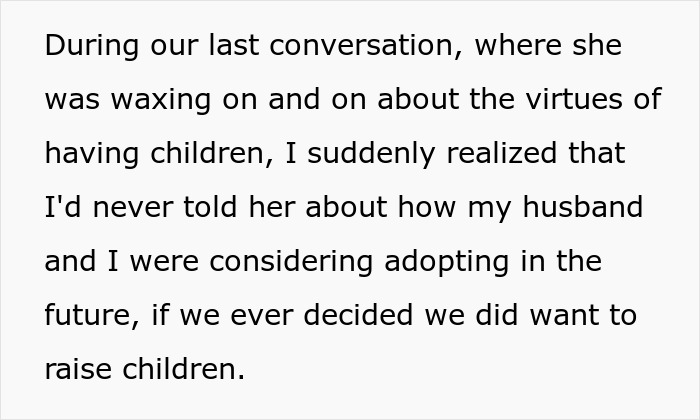 Mom Pressures Childfree Daughter To “Give Birth,” Backtracks Fast When Adoption Enters The Chat Mom Pressures Childfree Daughter To “Give Birth,” Backtracks Fast When Adoption Enters The Chat