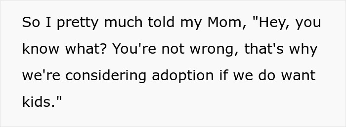 Mom Pressures Childfree Daughter To “Give Birth,” Backtracks Fast When Adoption Enters The Chat Mom Pressures Childfree Daughter To “Give Birth,” Backtracks Fast When Adoption Enters The Chat