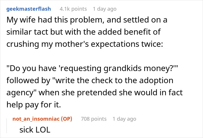 Mom Pressures Childfree Daughter To “Give Birth,” Backtracks Fast When Adoption Enters The Chat Mom Pressures Childfree Daughter To “Give Birth,” Backtracks Fast When Adoption Enters The Chat