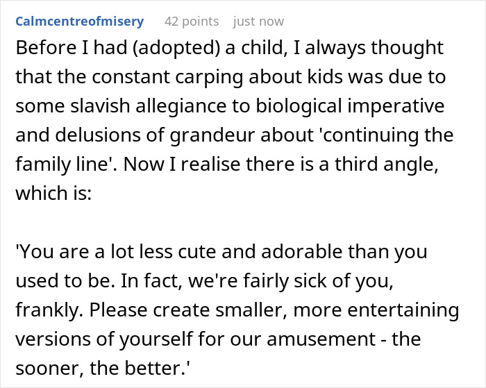 Mom Pressures Childfree Daughter To “Give Birth,” Backtracks Fast When Adoption Enters The Chat Mom Pressures Childfree Daughter To “Give Birth,” Backtracks Fast When Adoption Enters The Chat