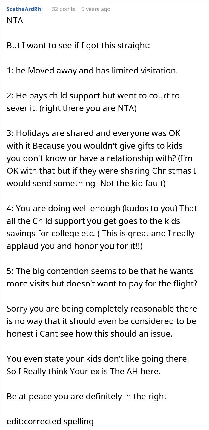 Guy Expects Ex To Spend Loads Of Money Flying Kids Out To Meet His New Fam, Mad When She Says No Guy Expects Ex To Spend Loads Of Money Flying Kids Out To Meet His New Fam, Mad When She Says No