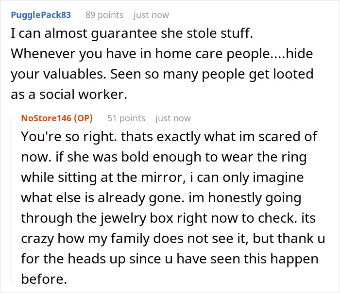“Red Flag City”: Grandma’s Nurse Gets Fired After Woman Spots Grandpa’s Ring On Her Hand