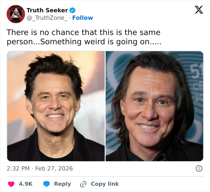 “Who The Hell Is That Guy?”: Fans Convinced Something Is Seriously Off In Viral Jim Carrey Footage “Who The Hell Is That Guy?”: Fans Convinced Something Is Seriously Off In Viral Jim Carrey Footage