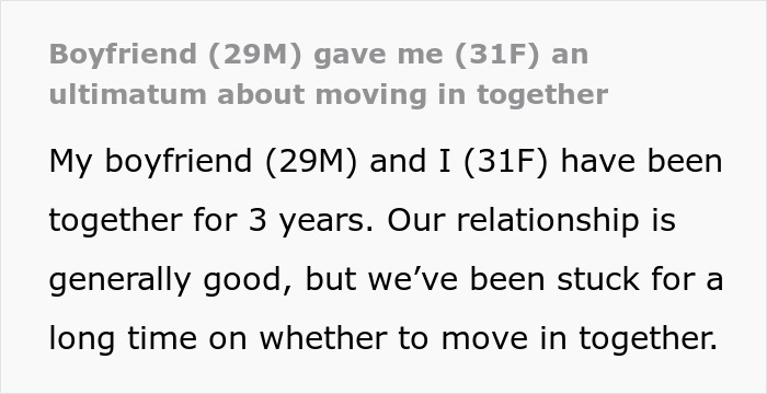 Man Wants To Move In With GF But Refuses To Live In The Apartment She Owns