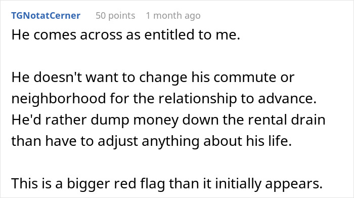 Man Wants To Move In With GF But Refuses To Live In The Apartment She Owns