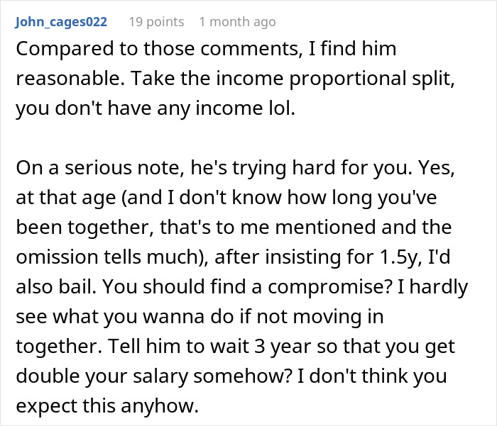 Man Wants To Move In With GF But Refuses To Live In The Apartment She Owns