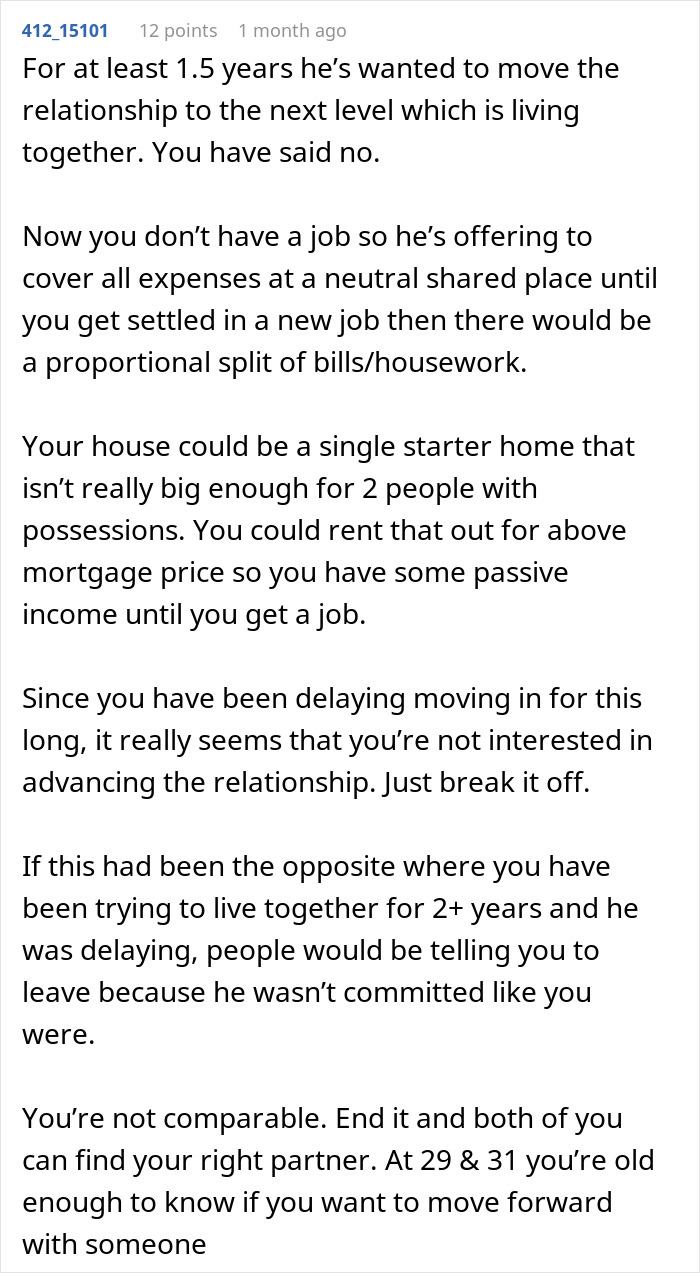 Man Wants To Move In With GF But Refuses To Live In The Apartment She Owns