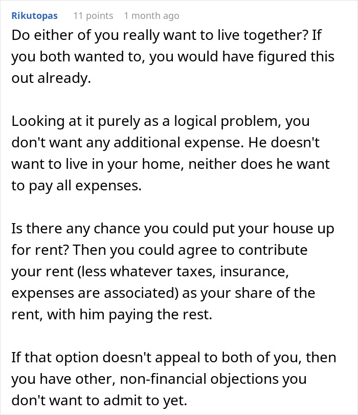 Man Wants To Move In With GF But Refuses To Live In The Apartment She Owns