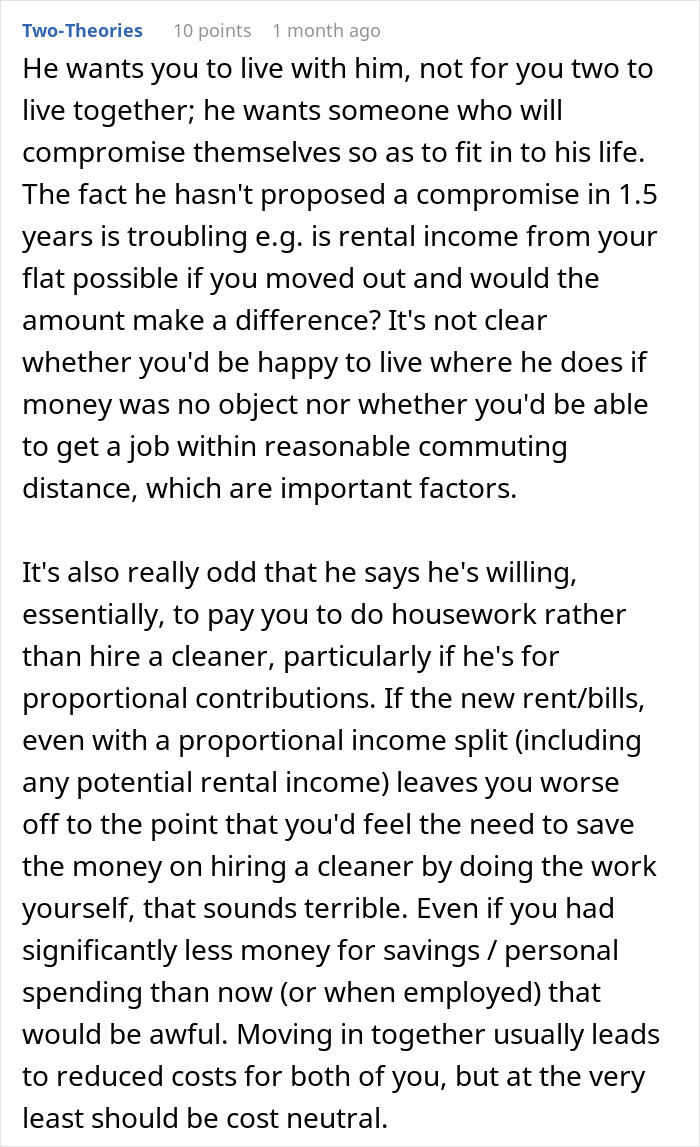 Man Wants To Move In With GF But Refuses To Live In The Apartment She Owns