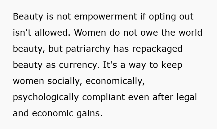 Woman Explains Why Beauty Standards Don’t Work And Are Used Against Women