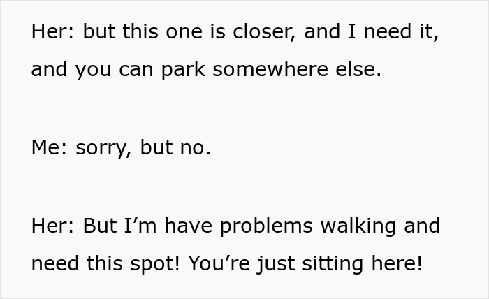 Person Has To Deal With Handicapped Spot Drama After Entitled Lady Confronts Them
